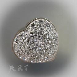 Сребърен дамски пръстен с камъни Swarovski R-258